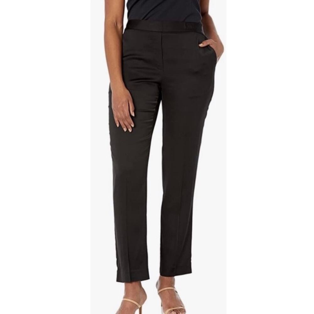 Quince Stretch Crepe Paperbag Pants Black Women's 16 New